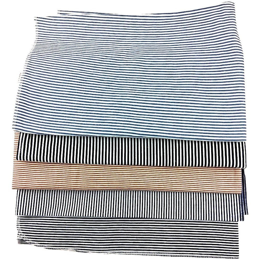 5pc Carter's Blue Brown Black White Stripe Baby Receiving Blanket Lot Flannel